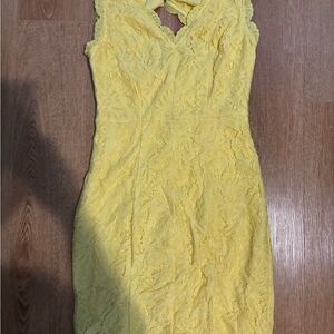 Elegant Yellow Lace Dress